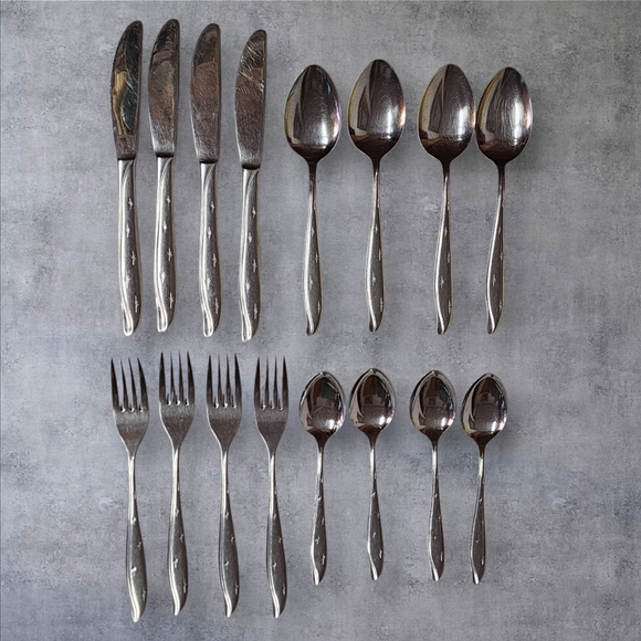 Silhouette Other - Vintage Starburst Stainless Steel Japan Flatware Service For 4 Spoons Fork Knife